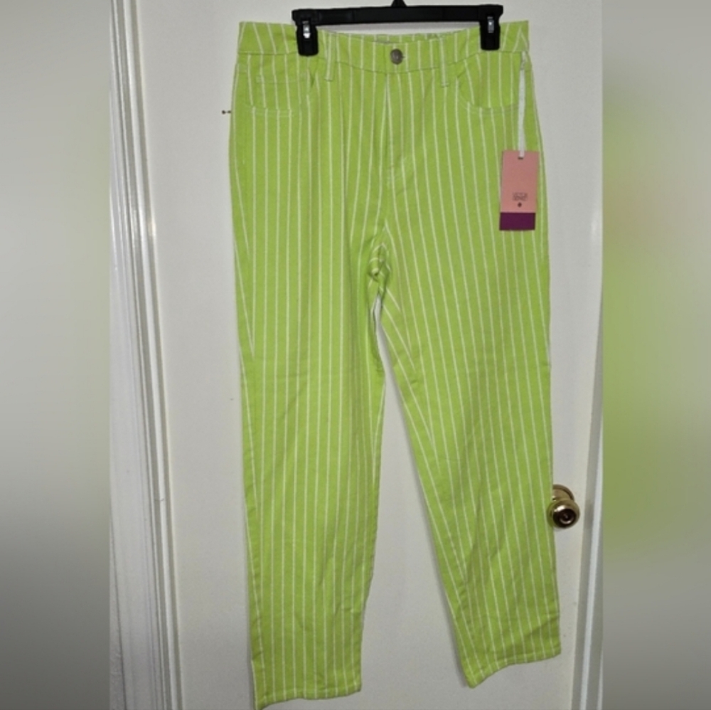Victor Glemaud Striped Green Women's Pants - Picture 2 of 6